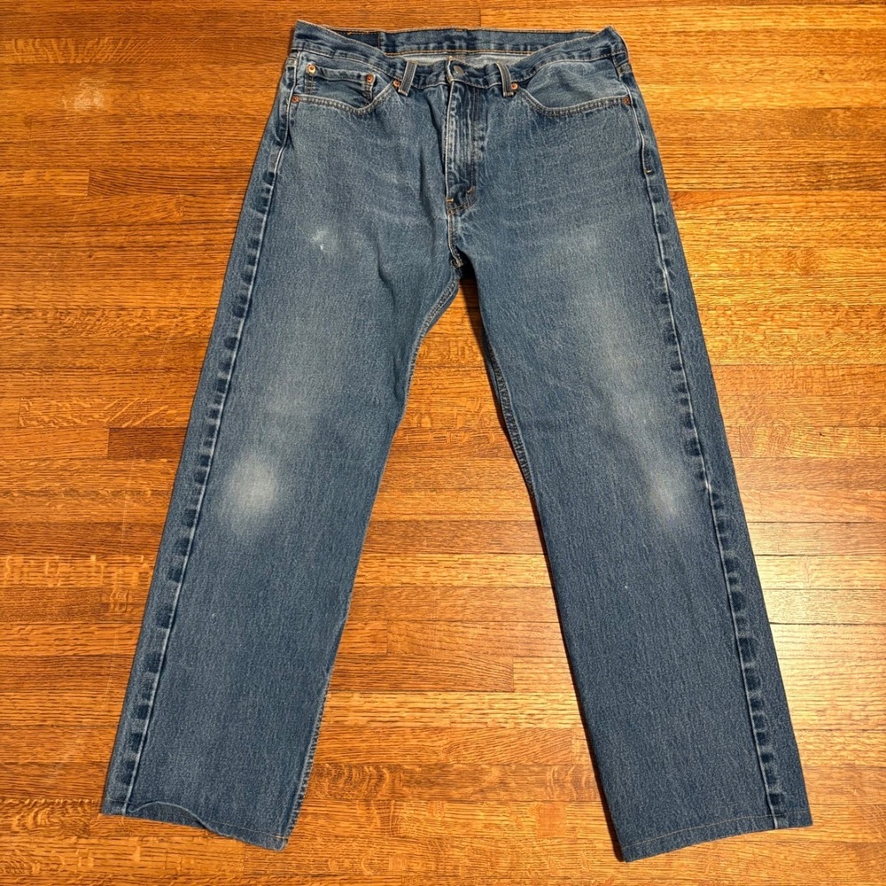 Levis 505 Regular‎ Fit Straight Leg Mens Jeans Blue Medium Wash 36x34